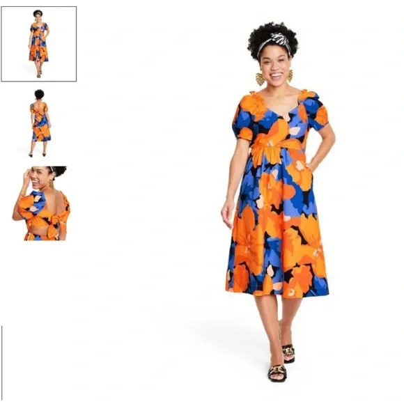 bluebelle midi dress - brown yellow stripe Mirabel Midi Dress - Multi Floral